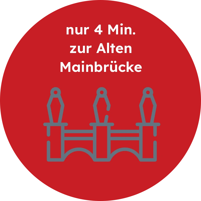 Nur 4 Minuten zu Fuß zur Alten Mainbrücke